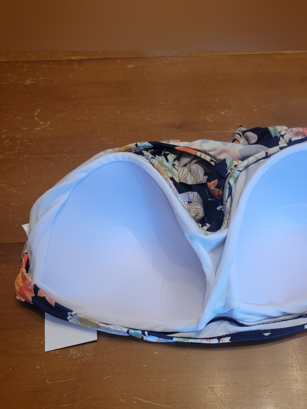 MeetCurve Ruffle Bikini Navy with Floral Print High Waist Bottom 3X NWT - Picture 6 of 13